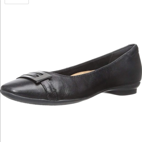 Clark’s Candra Glare Black Flats sz 7 1/2 - Picture 8 of 8